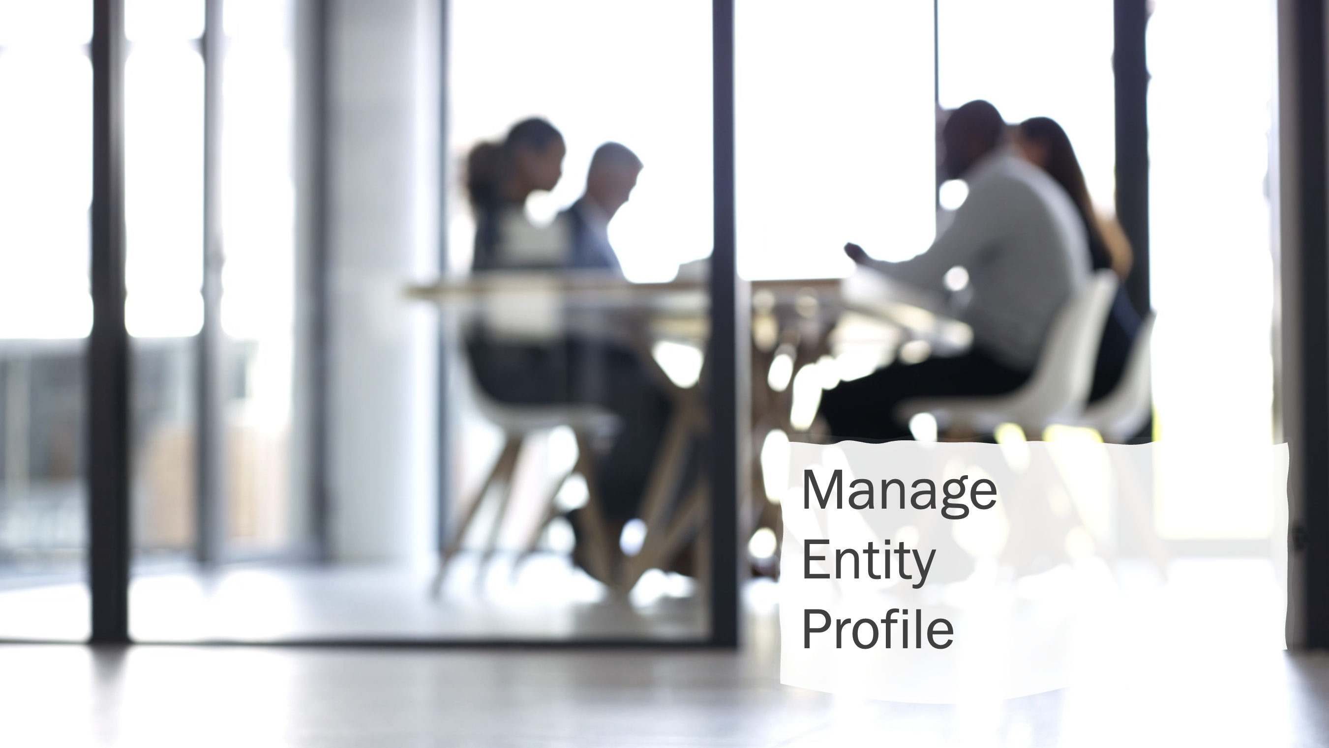 Training: Entity Management: Entity Profile